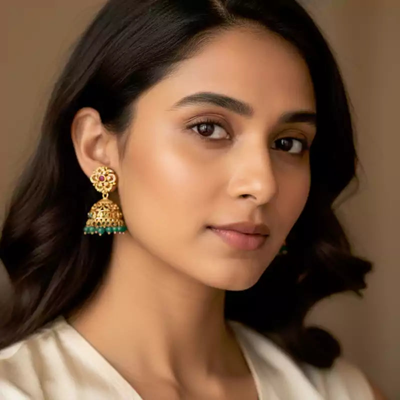 Antique Bell Jhumka Earrings