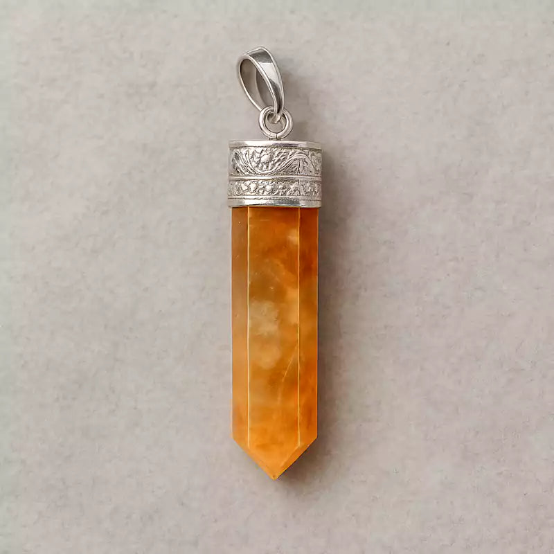 Citrine Pencil Pendant