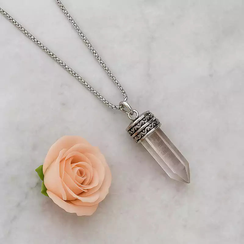 Clear Quartz Pencil Pendant
