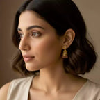 Floral Stud Antique Jhumka Earrings