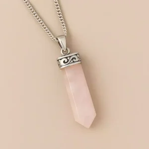 Rose Quartz Pencil Pendant
