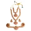 Toned Bridal Jewellery Set with Kundan and Pearl