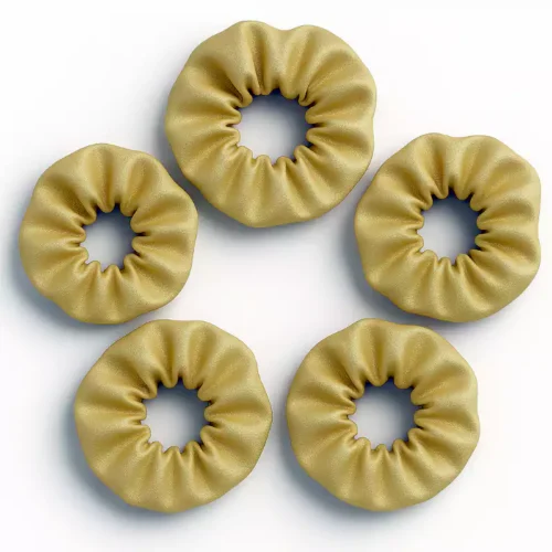 Champagne Gold Satin Hair Scrunchies