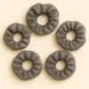 Metallic Grey Satin Hair Scrunchies