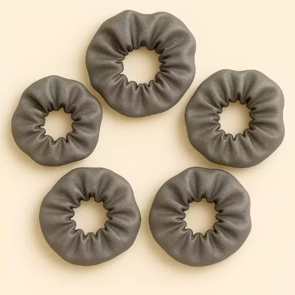 Metallic Grey Satin Hair Scrunchies Lazola India