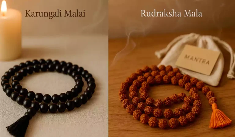 karungali malai vs rudraksha mala