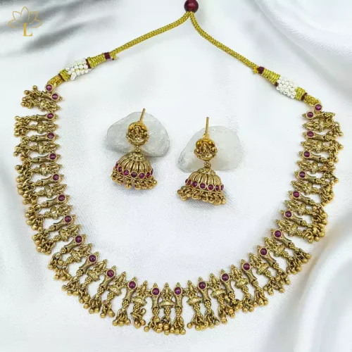 Antique Temple Jewellery Set 0091 Lazola India