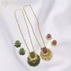 Necklace Set with Green and Ruby Stones 0100 Lazola India
