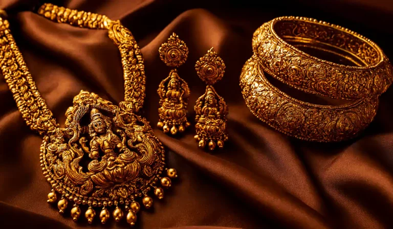 antique gold plated temple jewellery Lazola India