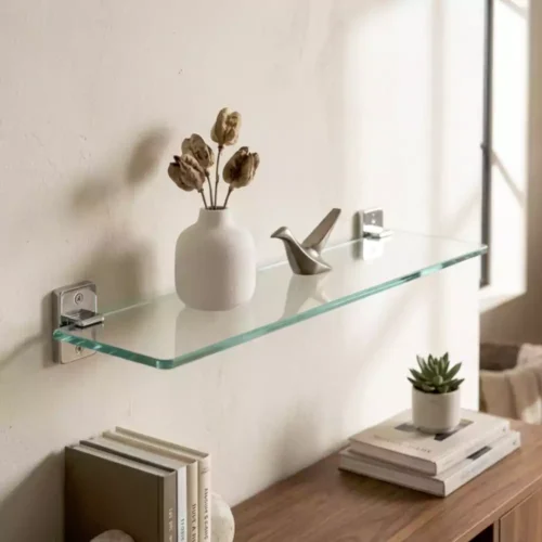 Glass Wall Shelves with All Accessories C Glass Wall Shelves with All Accessories