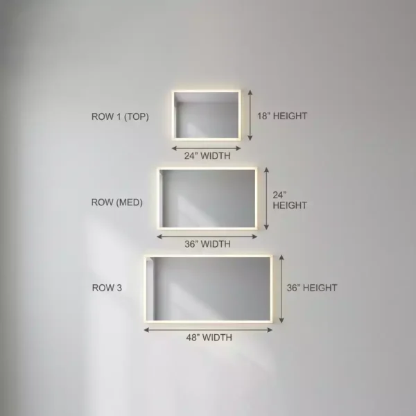 Rectangle Smart LED Mirror with Touch Sensor, 3 Colour Lighting and Defogger (H)