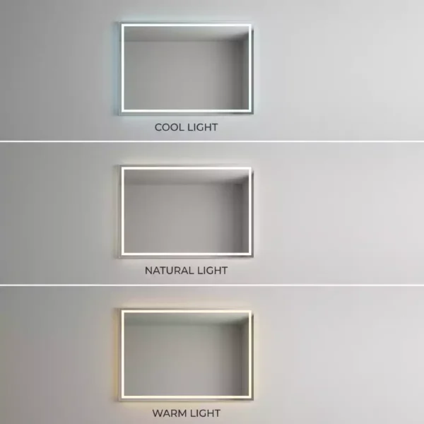 Rectangle Smart LED Mirror with Touch Sensor, 3 Colour Lighting and Defogger (H)