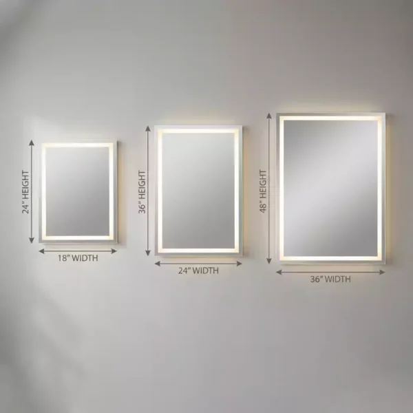 Rectangle Smart LED Mirror with Touch Sensor V 2 Rectangle Smart LED Mirror with Touch Sensor, 3 Colour Lighting and Defogger (V)