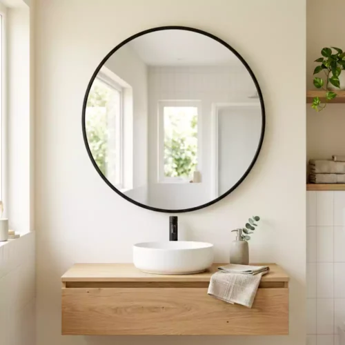 Round Framed Wall Mirror B Round Framed Wall Mirror