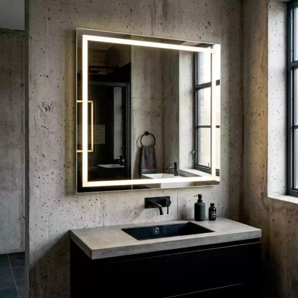 Square Smart LED Mirror with Touch Sensor 2 Square Smart LED Mirror with Touch Sensor