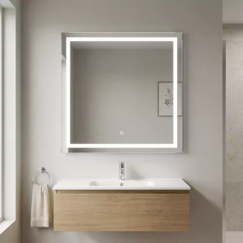 Square Smart LED Mirror with Touch Sensor Square Smart LED Mirror with Touch Sensor