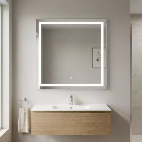 Square Smart LED Mirror with Touch Sensor Square Smart LED Mirror with Touch Sensor