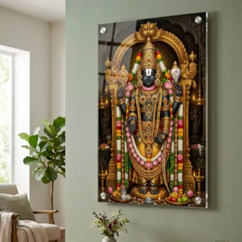 Venkateswara UV Printed Glass Wall Art Glass Venkateswara UV Printed Glass Wall Art